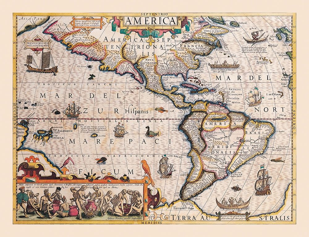 America - Hondius 1607 art print by Hondius for $57.95 CAD