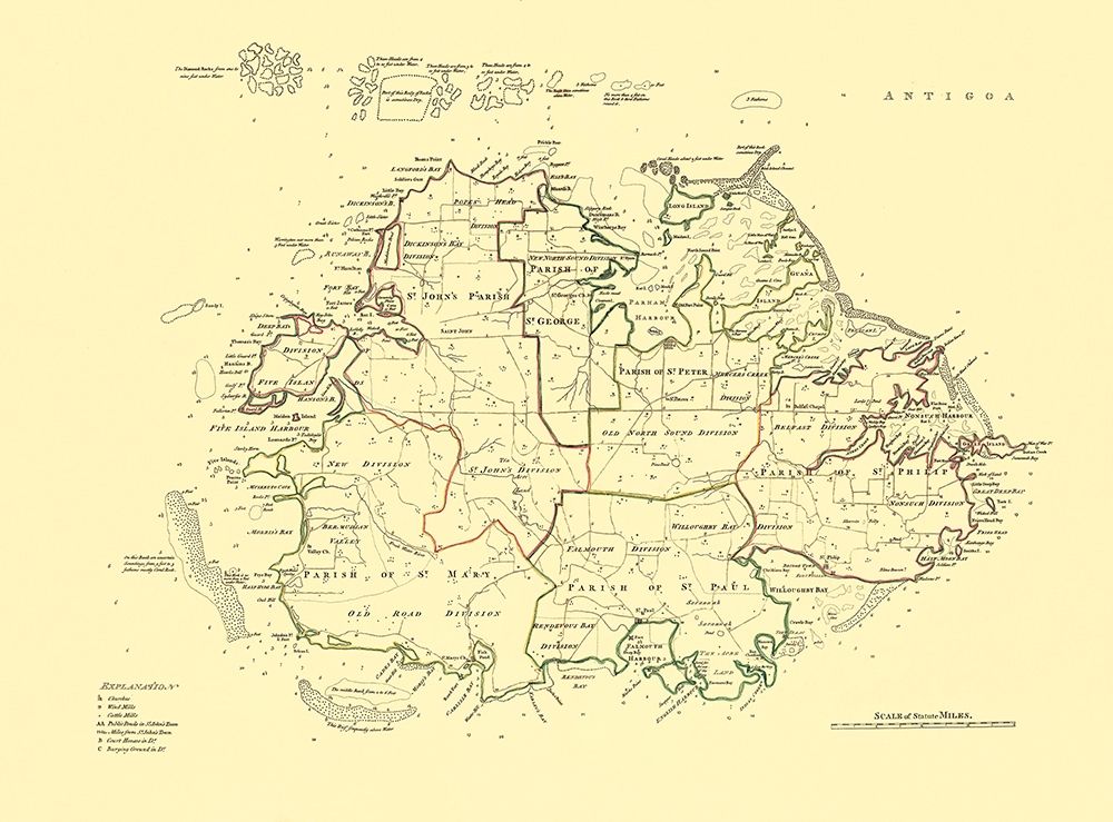 Antigua - Jefferys 1775 art print by Jefferys for $57.95 CAD