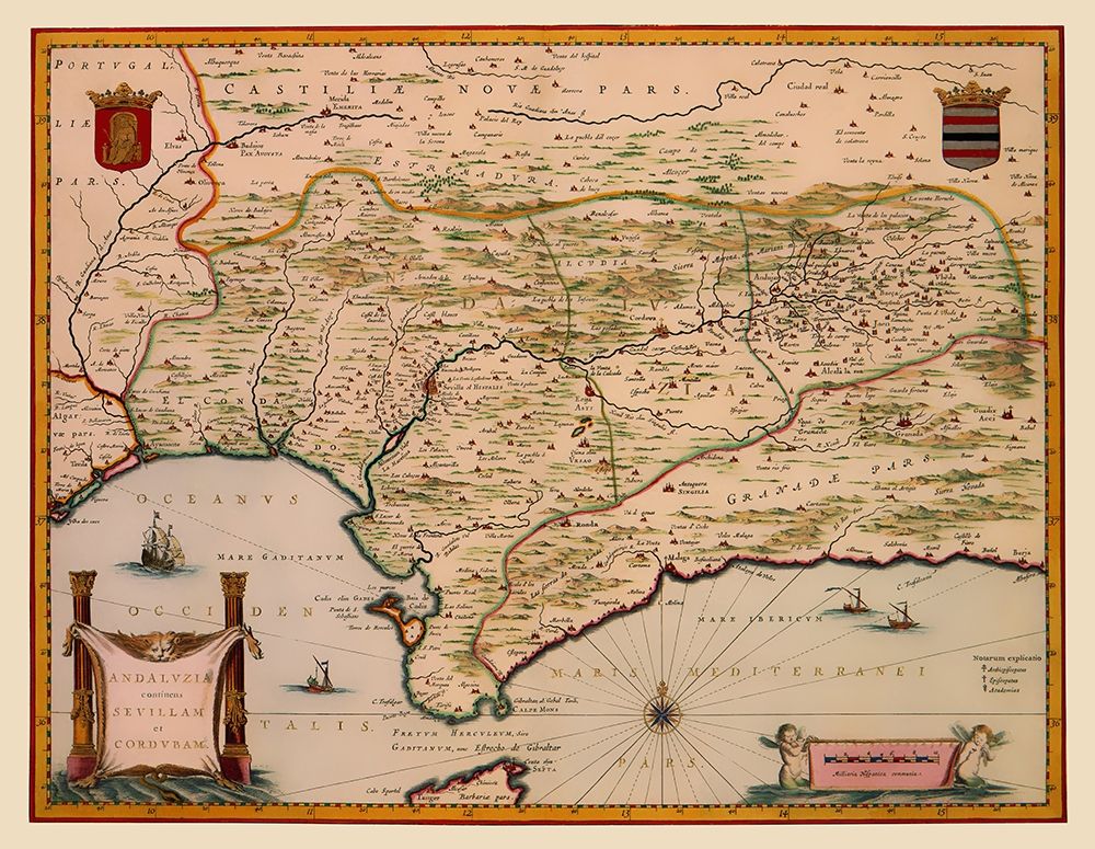 Andalusia Spain - Blaeu 1635 art print by Blaeu for $57.95 CAD