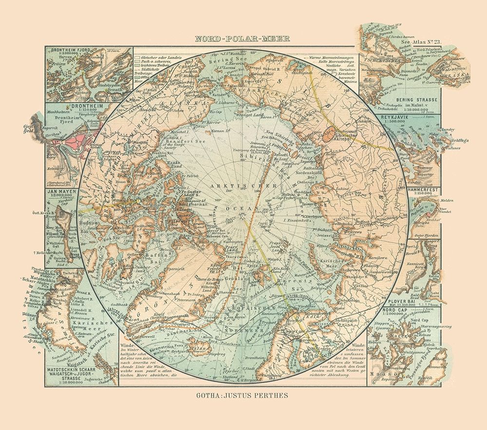 Arctic Ocean - Perthes 1914 art print by Perthes for $57.95 CAD