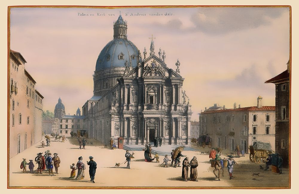 Apostles Guesthouse Rome Italy - Visscher 1681 art print by Visscher for $57.95 CAD