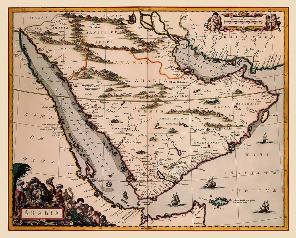Arabian Peninsula Middle East - Blaeu 1662 art print by Blaeu for $57.95 CAD