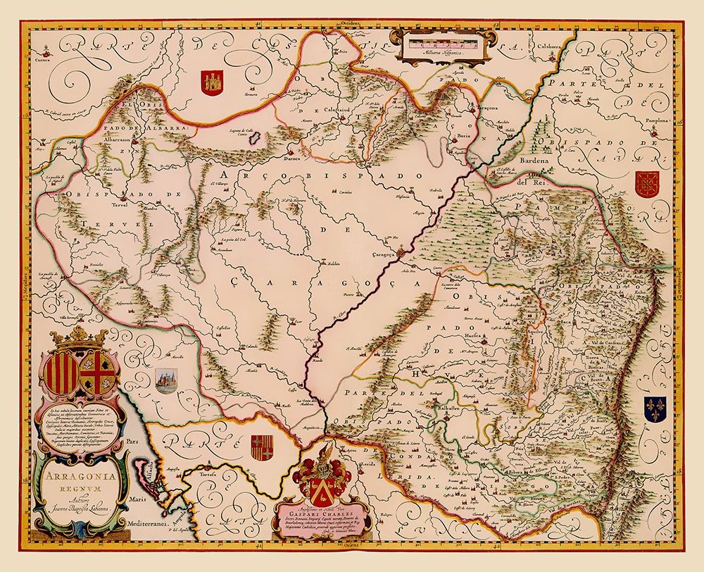 Aragon Spain - Blaeu 1638 art print by Blaeu for $57.95 CAD