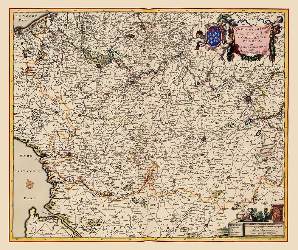 Artois Province France Belgium - Visscher 1681 art print by Visscher for $57.95 CAD