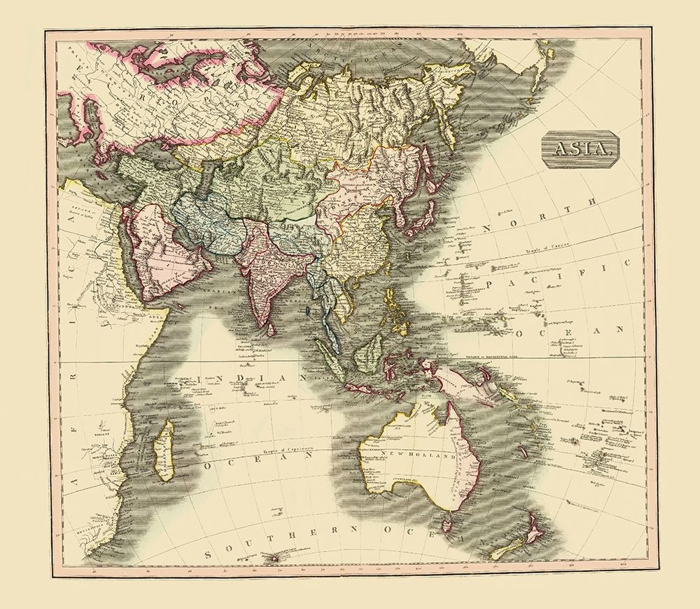Asia Australia - Thomson 1814 art print by Thomson for $57.95 CAD
