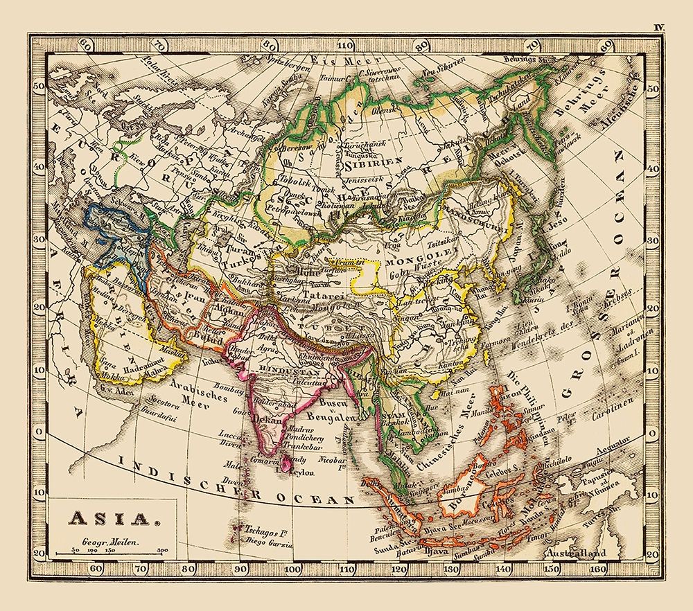 Asia - Stieler 1852 art print by Stieler for $57.95 CAD