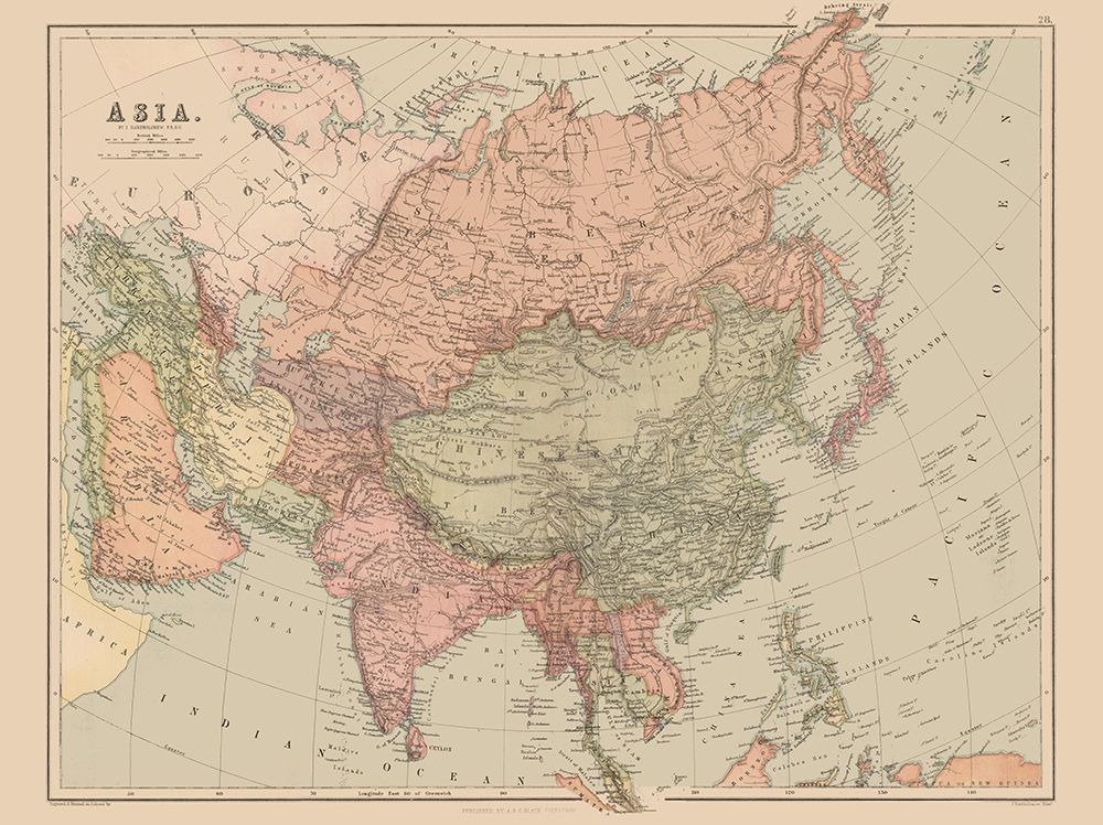 Asia -Bartholomew 1867 art print by Bartholomew for $57.95 CAD