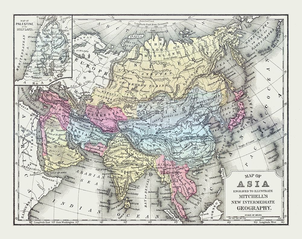 Asia Middle East - Mitchell 1877 art print by Mitchell for $57.95 CAD