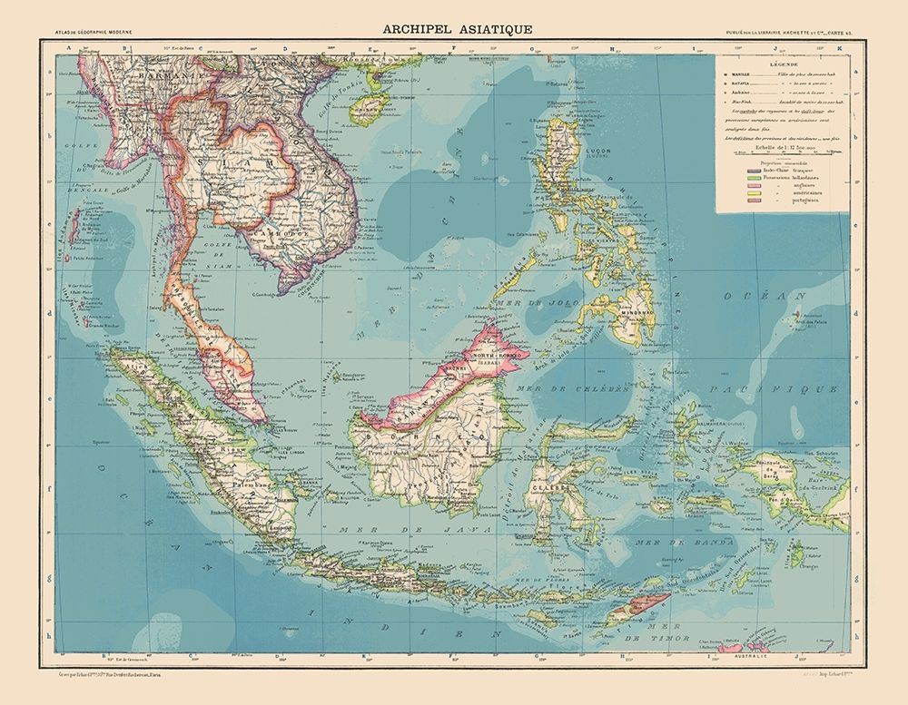 Asiatic Archipelago - Schrader 1908 art print by Schrader for $57.95 CAD