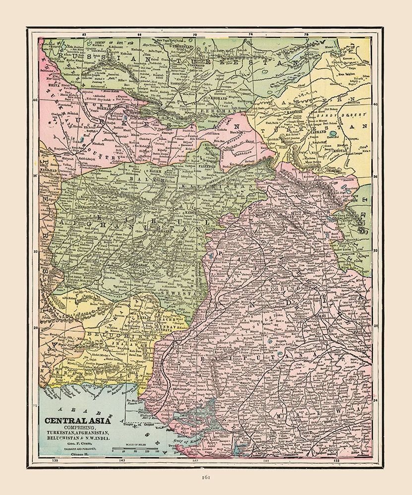 Central Asia - Cram 1892 art print by Cram for $57.95 CAD