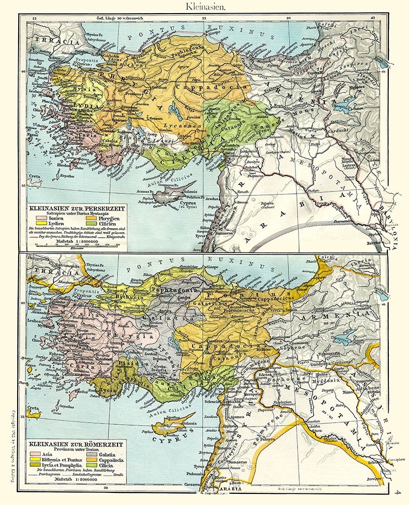 Asia Minor Roman Persian Times - Velhagen 1897 art print by Velhagen for $57.95 CAD