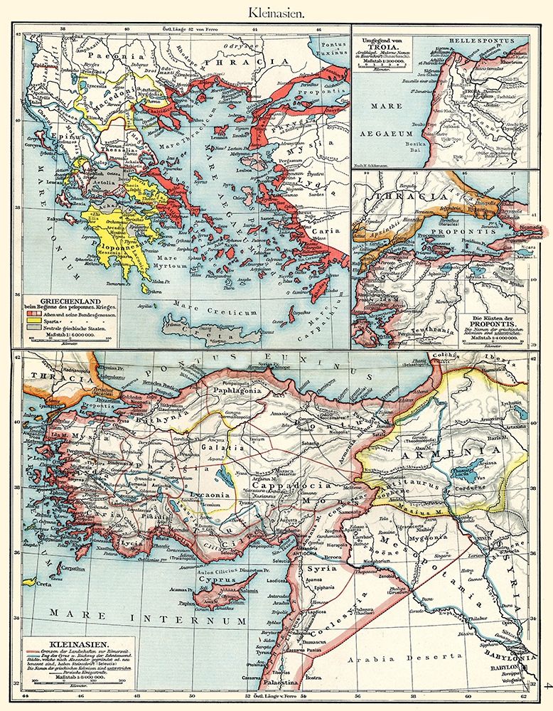 Asia Minor Greece - Putzgers 1897 art print by Putzgers for $57.95 CAD