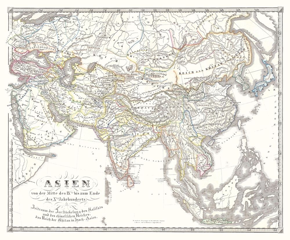 Asia 9-10 Centuries - Spruner 1855 art print by Spruner for $57.95 CAD