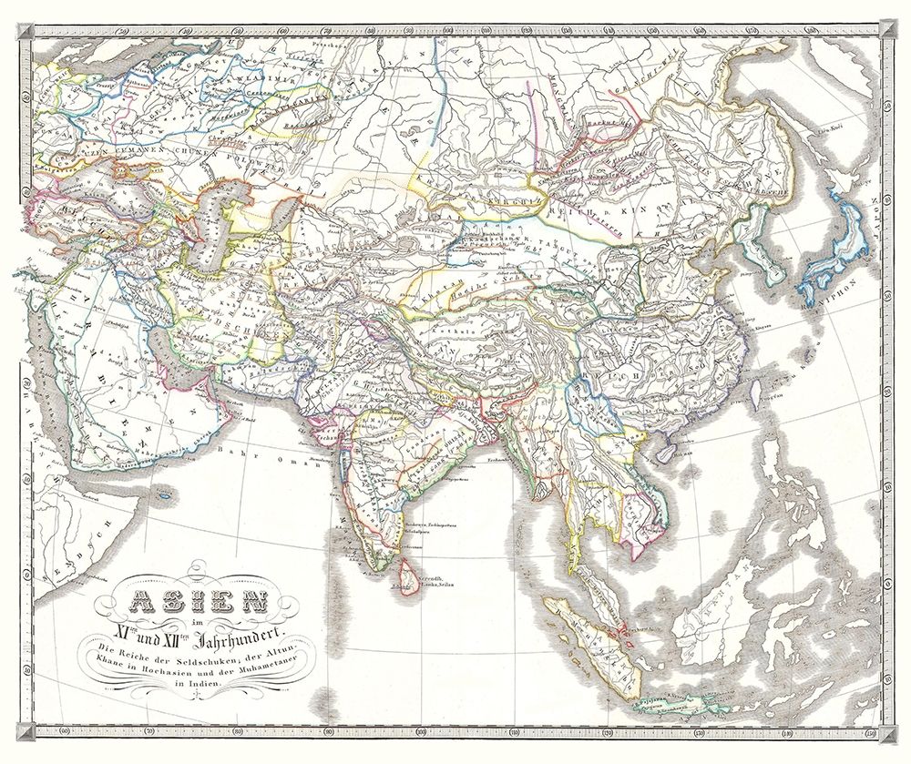 Asia 11-12 Centuries - Spruner 1855 art print by Spruner for $57.95 CAD