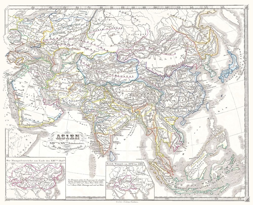 Asia Mongol Empire - Spruner 1855 art print by Spruner for $57.95 CAD