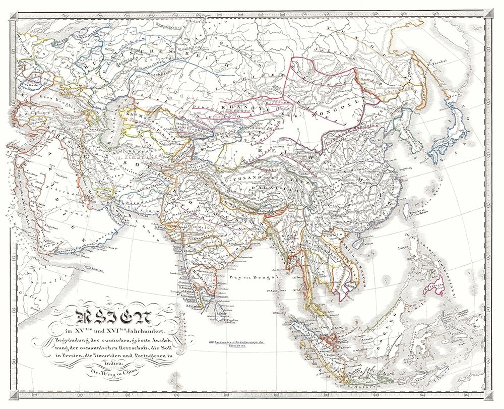 Asia 15-16 Centuries - Spruner 1855 art print by Spruner for $57.95 CAD