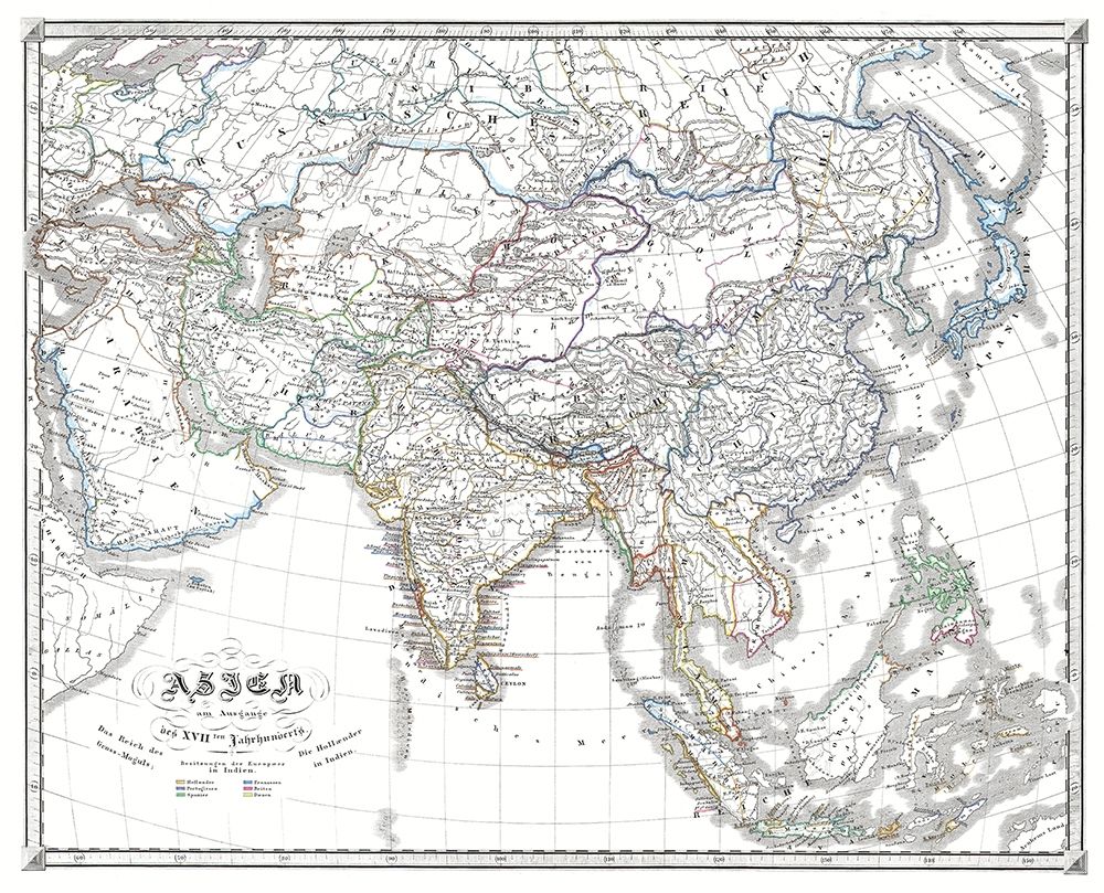 Asia End of 17th Century - Spruner 1855 art print by Spruner for $57.95 CAD