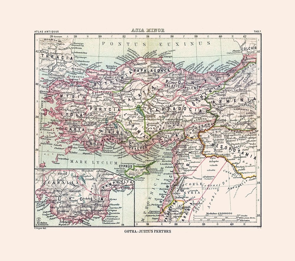 Asia Minor Middle East - Perthes 1896 art print by Perthes for $57.95 CAD