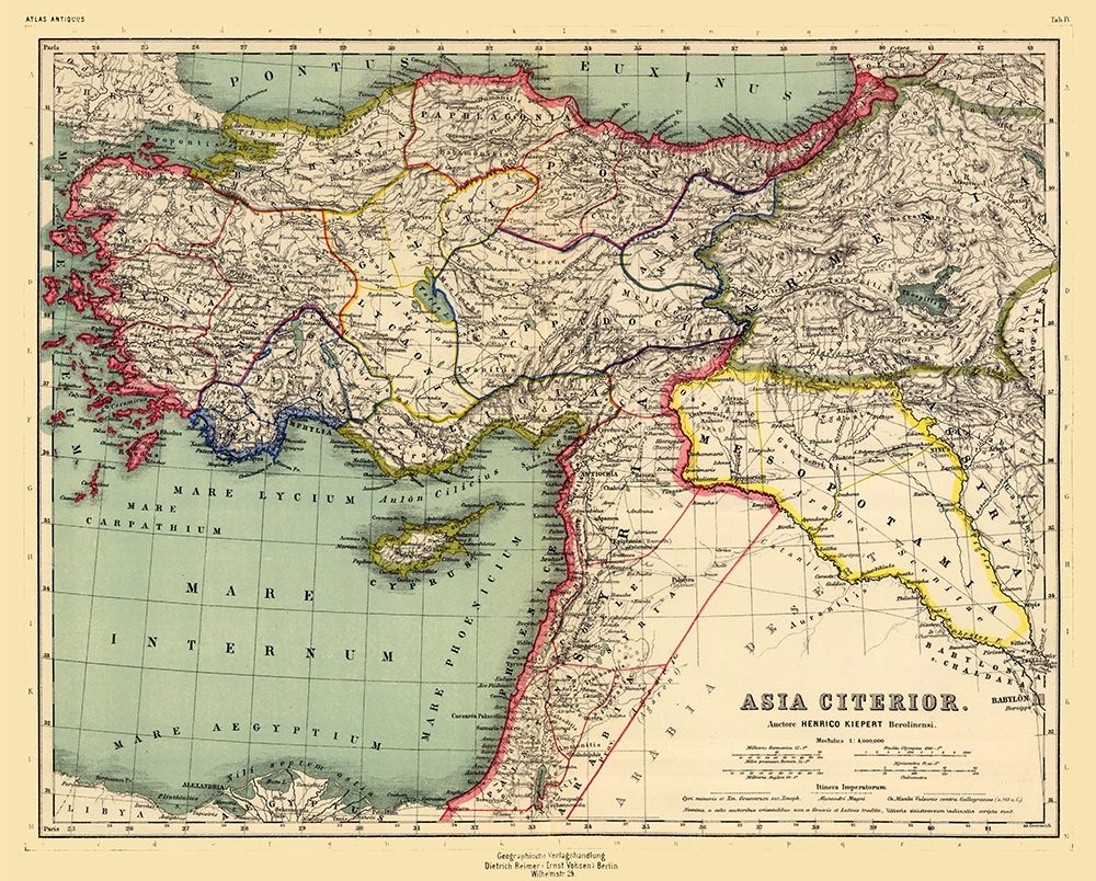 Asia Minor - Kiepert 1903 art print by Kiepert for $57.95 CAD