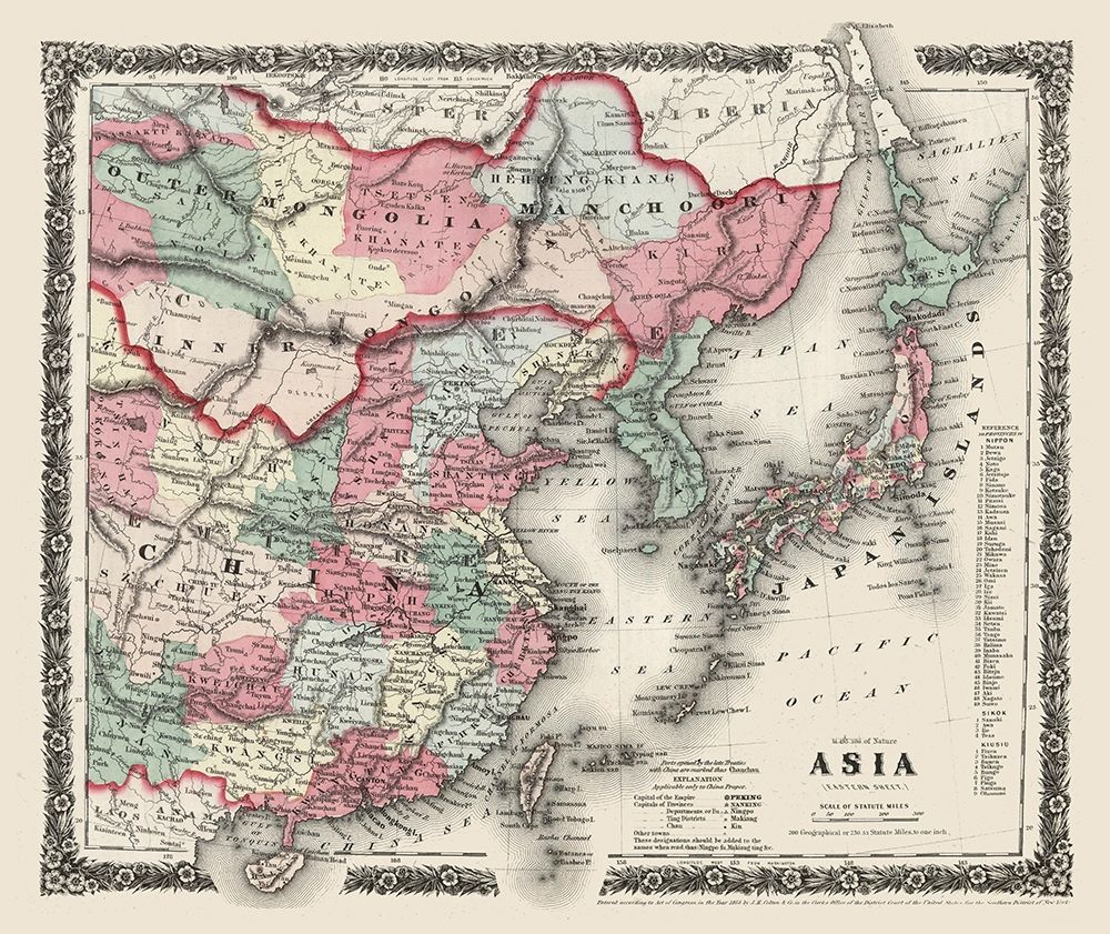 Asia - Colton 1858 art print by Colton for $57.95 CAD