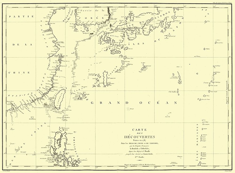 Asia Chart of Discoveries - Boufsol 1787 art print by Boufsol for $57.95 CAD
