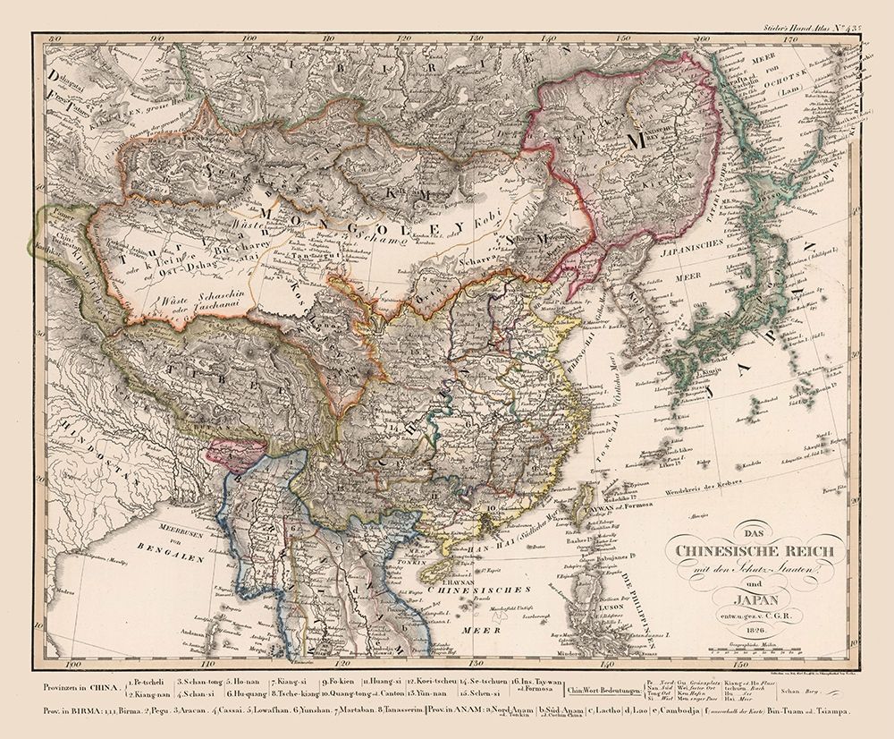 Asia Chinese Empire Japan - Stieler 1826 art print by Stieler for $57.95 CAD