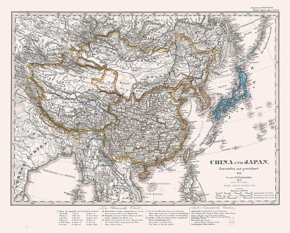 China Japan - Perthes 1866 art print by Perthes for $57.95 CAD