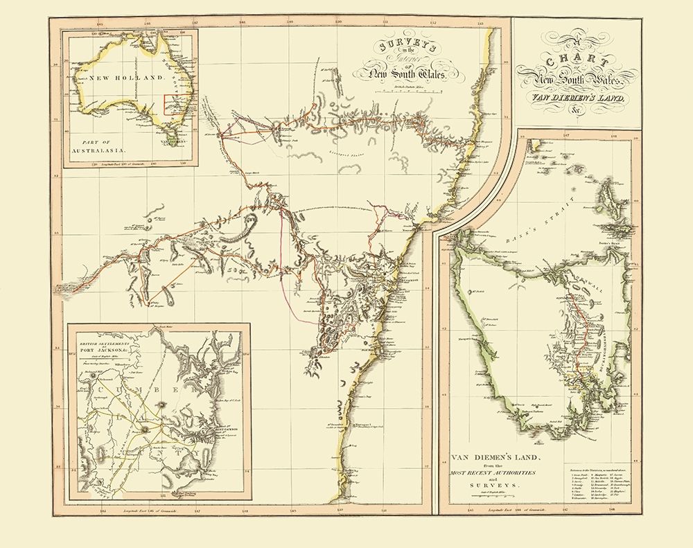 Australia New South Wales Van Diemens Land art print by Thomson for $57.95 CAD