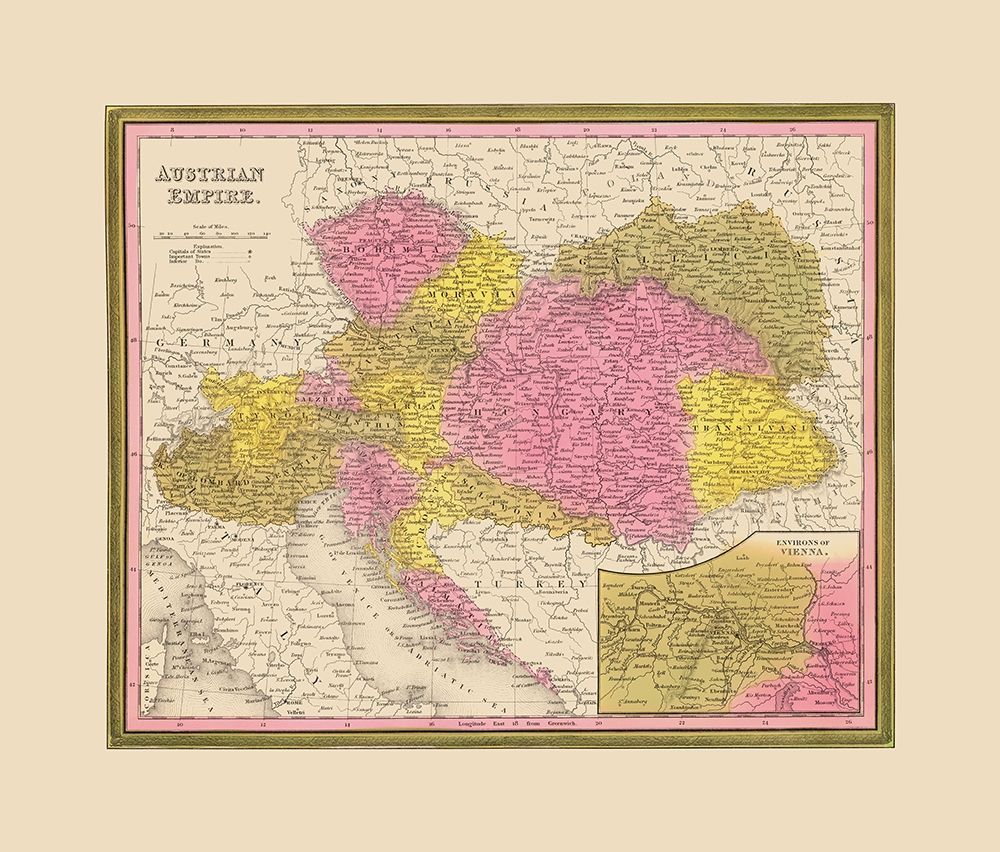 Austrian Empire - Mitchell 1846 art print by Mitchell for $57.95 CAD