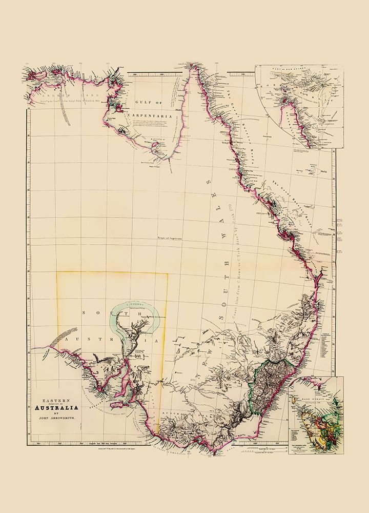 Eastern Australia - Arrowsmith 1844 art print by Arrowsmith for $57.95 CAD