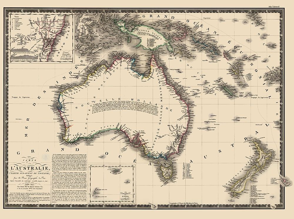 Australia Oceania - Brue 1826 art print by Brue for $57.95 CAD