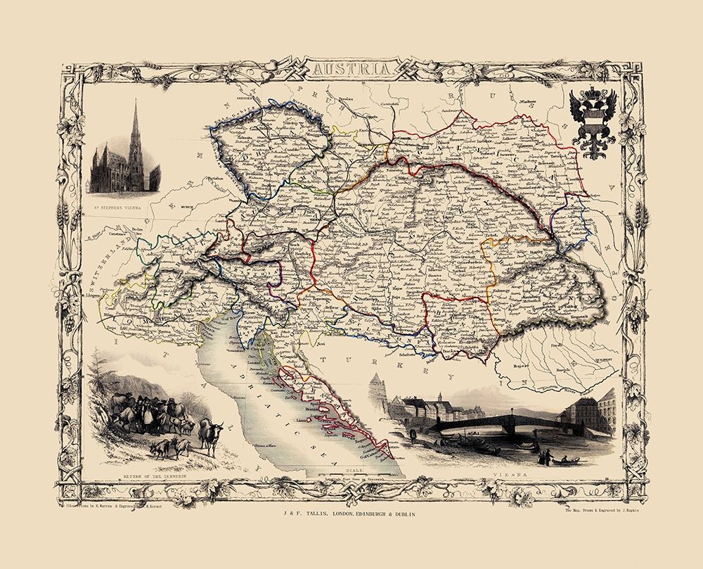 Austria - Tallis 1851 art print by Tallis for $57.95 CAD