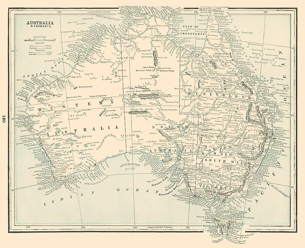 Australia Tasmania - Rathbun 1893 art print by Rathbun for $57.95 CAD