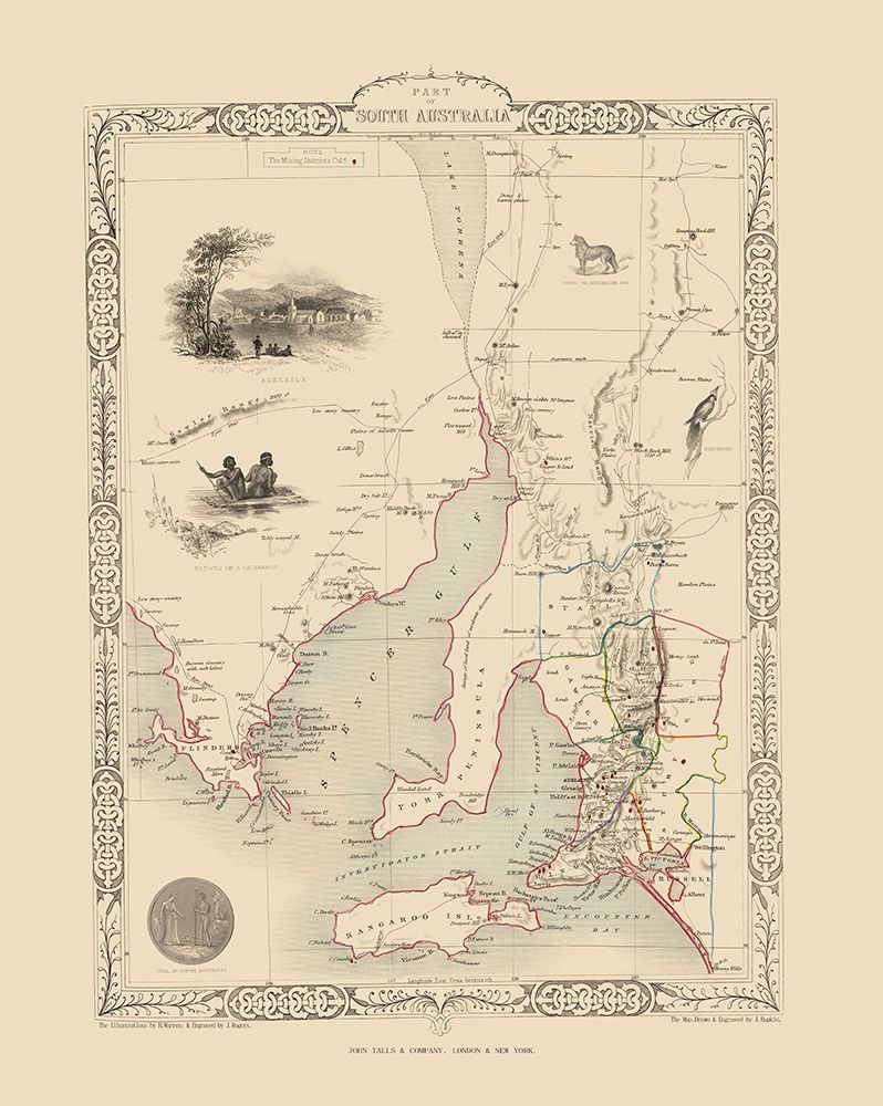 South Part Australia - Tallis 1851 art print by Tallis for $57.95 CAD