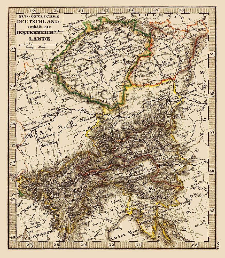 Austria Hungary - Stieler 1852 art print by Stieler for $57.95 CAD