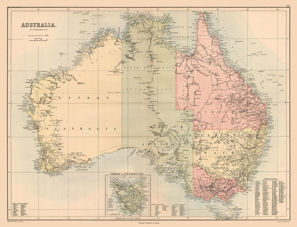 Australia - Bartholomew 1867 art print by Bartholomew for $57.95 CAD