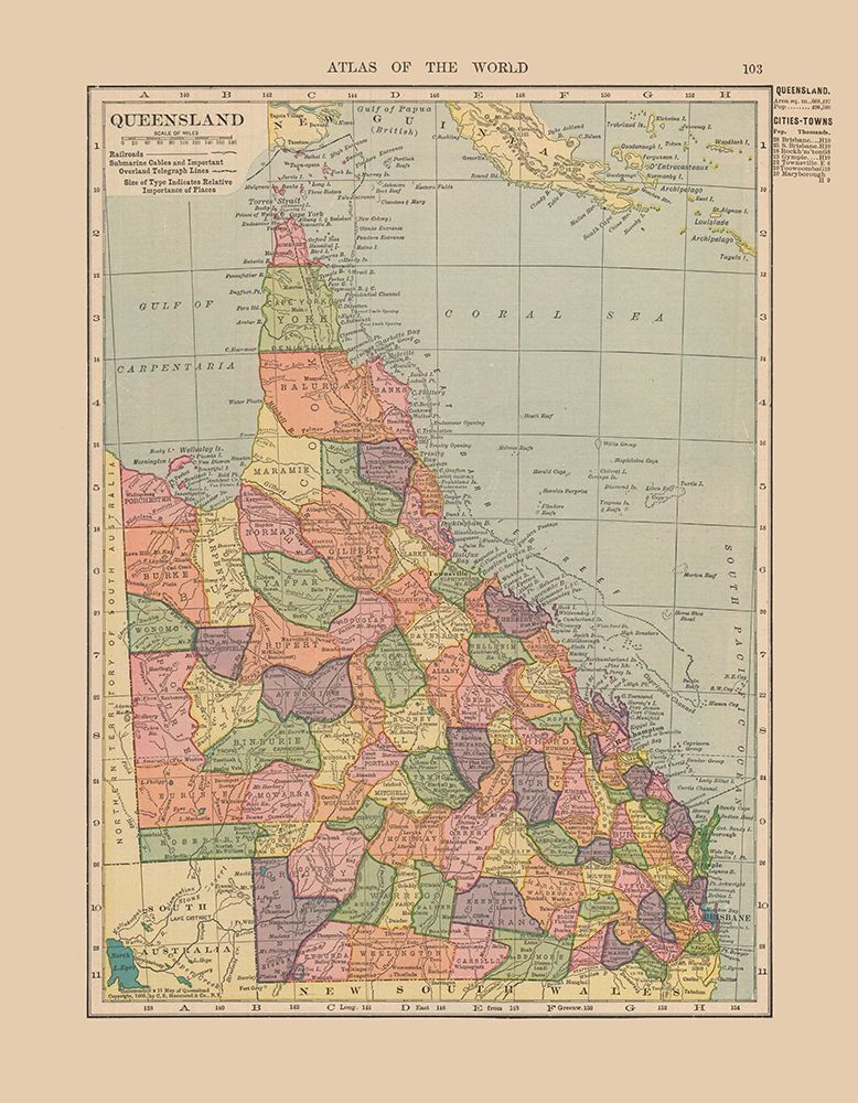 Queensland Australia - Hammond 1910 art print by Hammond for $57.95 CAD