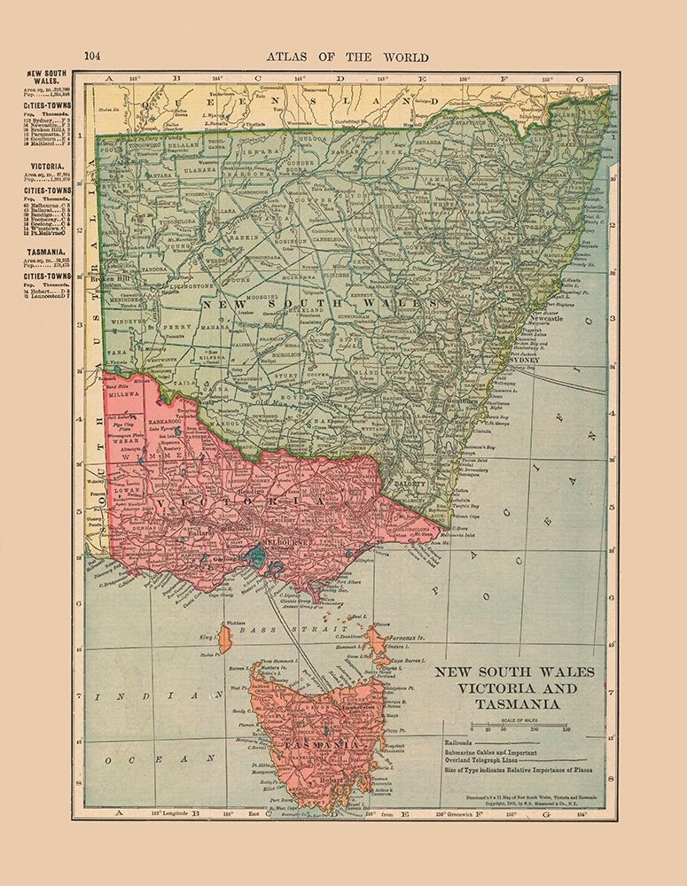 Australia New South Wales Victoria Tasmania art print by Hammond for $57.95 CAD