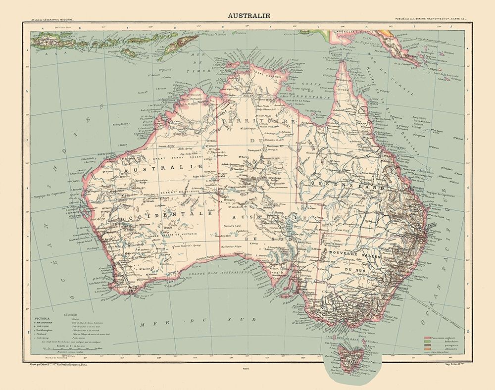 Australia - Schrader 1908 art print by Schrader for $57.95 CAD