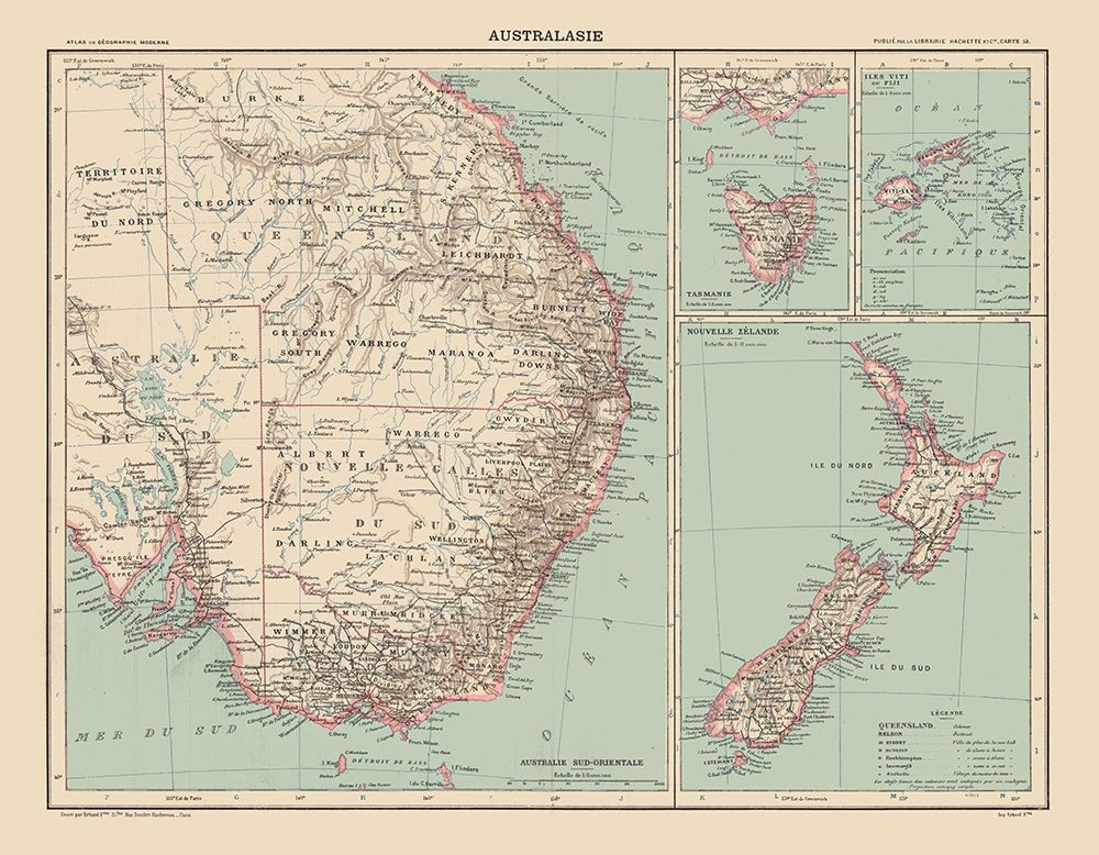 South East Australia - Schrader 1908 art print by Schrader for $57.95 CAD