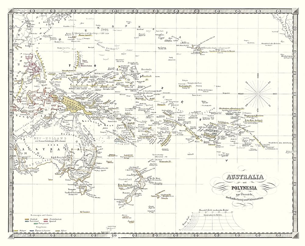 Australia Polynesia - Spruner 1855 art print by Spruner for $57.95 CAD