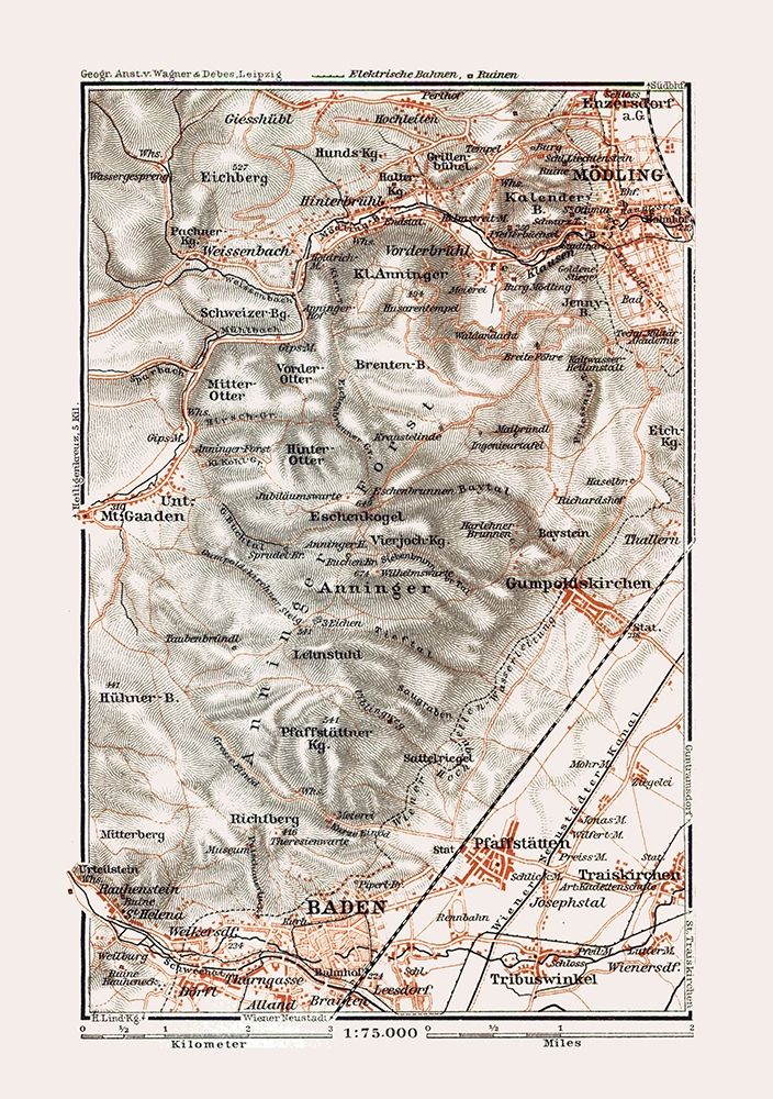 Baden Modling Region Austria - Baedeker 1910 art print by Baedeker for $57.95 CAD