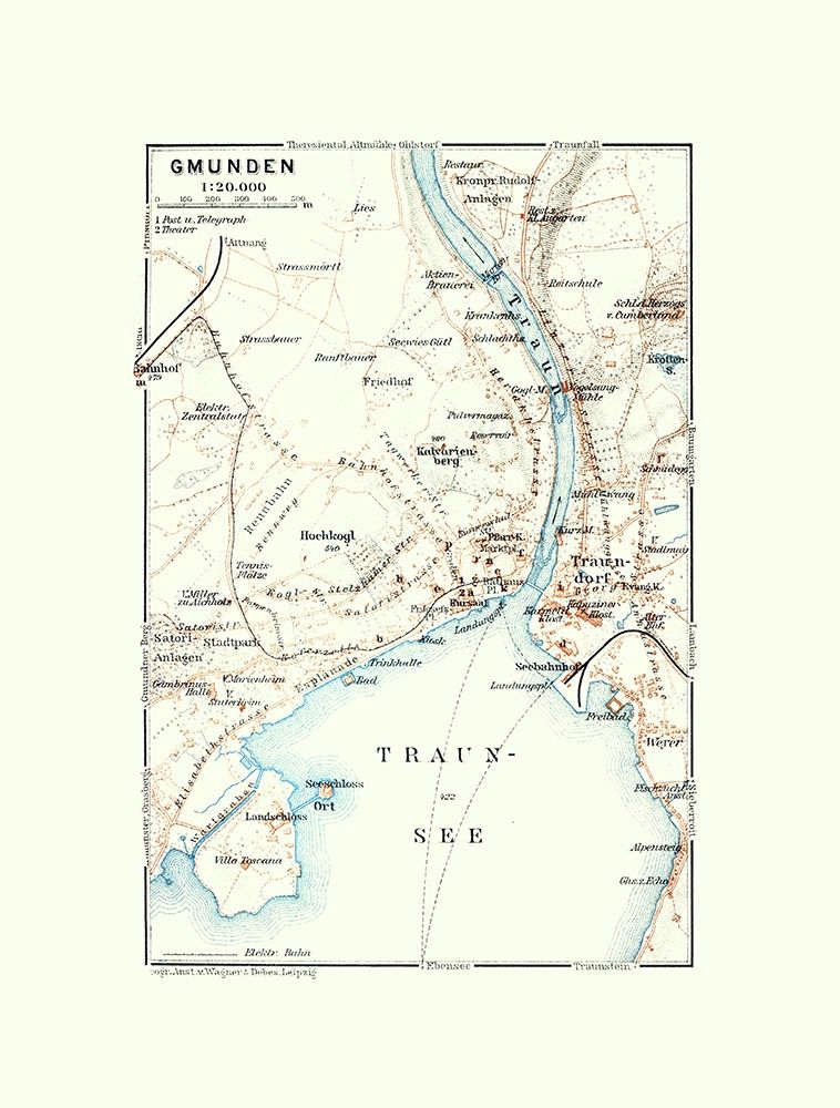 Gmunden Austria - Baedeker 1910 art print by Baedeker for $57.95 CAD