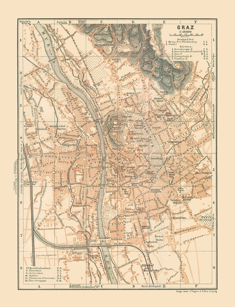 Graz Austria - Baedeker 1910 art print by Baedeker for $57.95 CAD