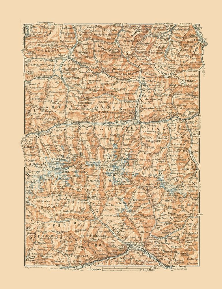 Hohe Tauern Region Austria - Baedeker 1910 art print by Baedeker for $57.95 CAD