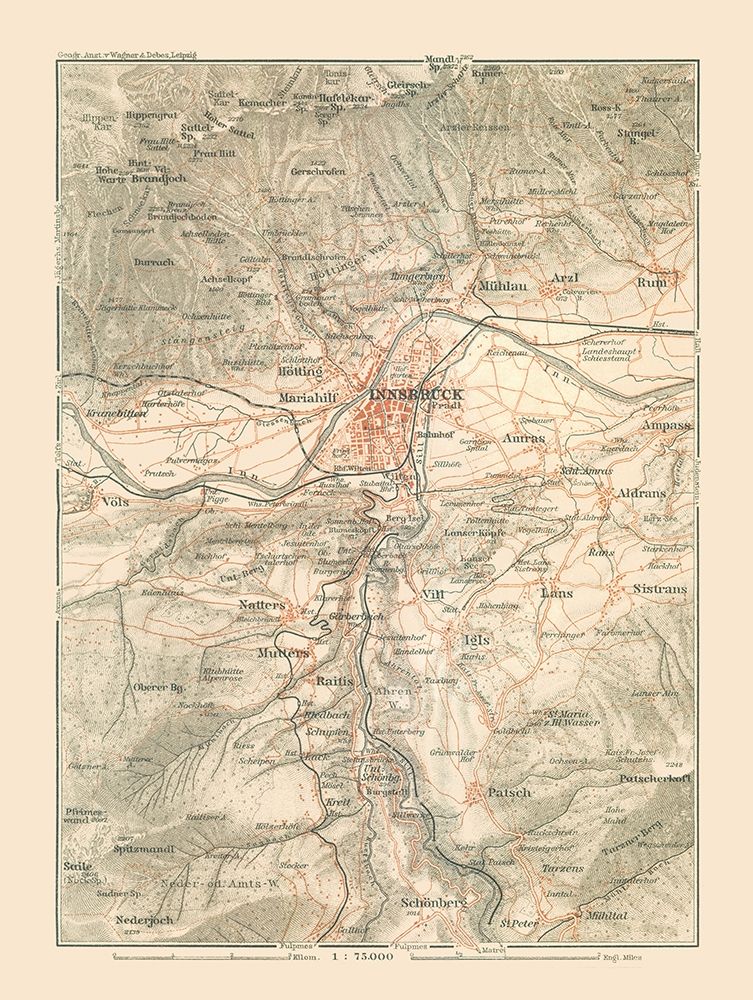 Innsbruck Region Austria - Baedeker 1910 art print by Baedeker for $57.95 CAD