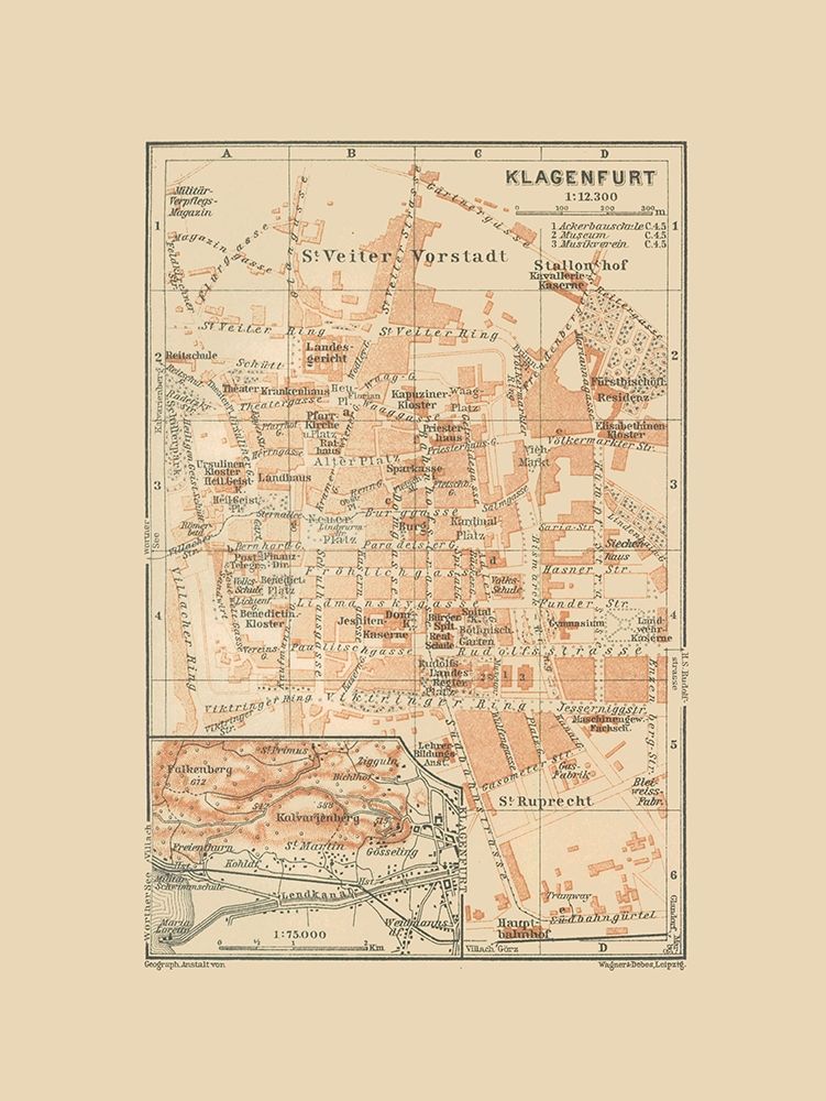 Klagenfurt Austria - Baedeker 1910 art print by Baedeker for $57.95 CAD