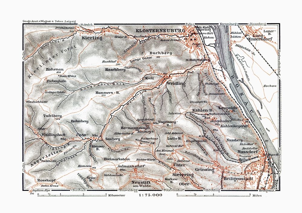 Klosterneuburg Region Austria - Baedeker 1910 art print by Baedeker for $57.95 CAD
