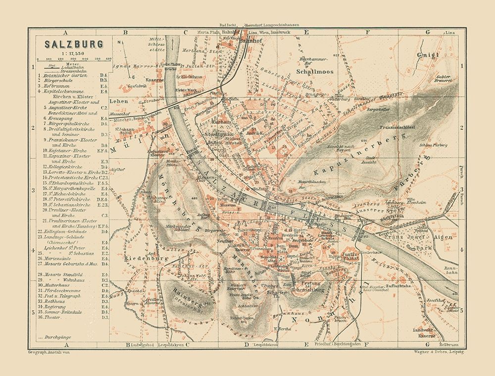 Salzburg Austria - Baedeker 1910 art print by Baedeker for $57.95 CAD