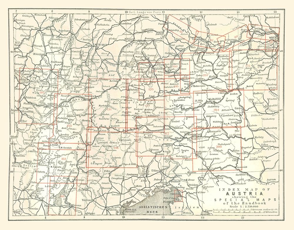 Austria Index - Baedeker 1896 art print by Baedeker for $57.95 CAD